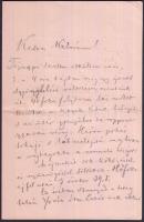 1886 Arany László (1844-1898) kézzel írt levele sógorának, Szél Kálmánnak Széll Piroska (1865-1886) súlyos betegségéről