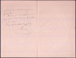 1886 Arany László (1844-1898) kézzel írt levele sógorának, Szél Kálmánnak Széll Piroska (1865-1886) ...