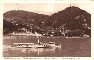 Vienna, Wien XIX. Kahlenbergerdorf a. d. Donau, Leopoldsberg, steamship (EK)