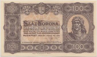 1920. 100K "Orell Füssli Zürich" + 1923. 100K (2x) "T.W." + "Magyar Pénzjegynyomda Rt. Budapest" T:I,I-,II