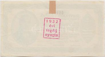 Budapest 1930. "Revíziós Pengő" arcképes változat, kitöltött, felülbélyegzett T:III ragasz...