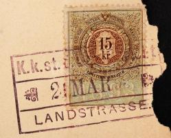 1895 Német nyelvű nyugta Karl Freiherr von Lempruch osztrák tábornok részére kiállítva 3 forint 50 k...