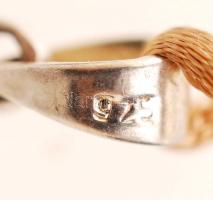 Ezüst(Ag) kereszt függő zöld köves díszítéssel, jelzett, br: 17 g