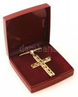 Ezüst(Ag) kereszt függő zöld köves díszítéssel, jelzett, br: 17 g