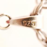 Ezüst(Ag) nyaklánc rubinvörös kövekkel díszített medállal, jelzett, br: 24,2 g