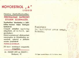 Novoestrol "A" Liquid menstruációs problémákra, reklám / medicine advertisement s: C. Kiss...