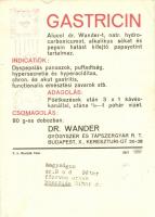 Gastricin emésztőpor reklám / medicine advertisement (12 x 17 cm) (EK)