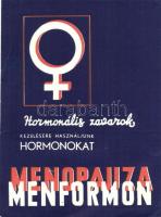 Menformon, hormonális zavarokra, reklám / medicine advertisement (11.5 x 15.5 cm) (fa)