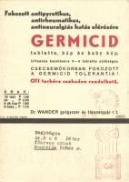 Germicid tabletta, kúp, influenza és lázas betegségek ellen, reklám / medicine advertisement (12 x 1...