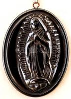 Máriát bárázoló hematit függő ezüstszínű láncon