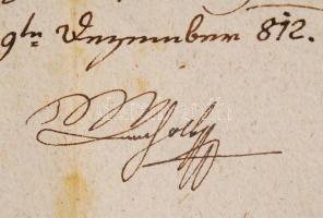 1812 Linz, német nyelvű ex officio levél Karl Freiherr von Lempurch (1789-?) későbbi császári tanács...