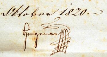 1820 Linz, német nyelvű ex officio levél Karl Freiherr von Lempurch (1789-?) kerületi biztos, később...