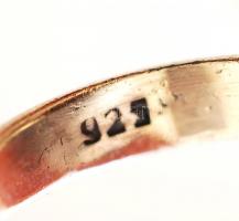 Színes féldrágakövekkel (ametiszt, citrin) díszített ezüst (Ag) gyűrű, jelzett, br: 9,5 g /
silver r...