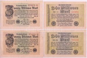 Németország / Weimari Köztársaság 1923. 100.000M (2x) + 2.000.000M + 10.000.000M (5x) + 20.000.000M (2x) T:vegyes Germany / Weimar Republic 1923. 100.000 Mark (2x) + 2.000.000M + 10.000.000 Mark (5x) + 20.000.000 Mark (2x) C:mixed