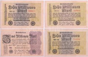 Németország / Weimari Köztársaság 1923. 100.000M (2x) + 2.000.000M + 10.000.000M (5x) + 20.000.000M ...
