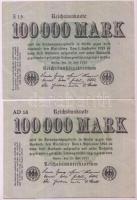 Németország / Weimari Köztársaság 1923. 100.000M (2x) + 2.000.000M + 10.000.000M (5x) + 20.000.000M ...