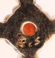 Féldrágakövekkel kirakott ezüst(Ag) kereszt ezüst(Ag) láncon, jelzett, br: 8,2 g