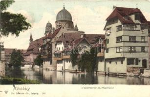 Nürnberg, Wasserpartie m. Heubrücke / bridge