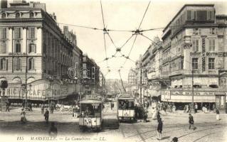 Marseille, La Cannebiere / tram, cafe