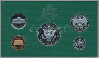 Amerikai Egyesült Államok 1994. 1c-1/2$ (5xklf) forgalmi szett dísztokban T:PP Tanúsítvánnyal USA 1978. 1 Cent - 1/2 Dollar (5xdiff) coin set in case C:PP With certificate