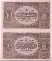 1920. 10K (2x) sorszámkövetők T:I-,II hajtatlan