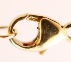 Tűzaranyozott citrin díszítésű ezüst(Ag) medál láncon, jelzett, 7,8 g