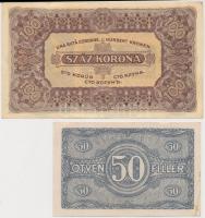1920. 50f + 1923. 100K "Magyar Pénzjegynyomda Rt. Budapest" T:II,III