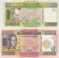 Guinea 2006. 500Fr + 2010. 1000Fr T:I,I- Guinea 2006. 500 Francs + 2010. 1000 Francs C:UNC,AU