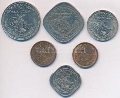Pakisztán 1948. 1/2A + 1949. 2A + 1/4R + 1951. 1/2R + 1956. 1p + 1962. 1p T:2
Pakistan 1948. 1/2 Ann...