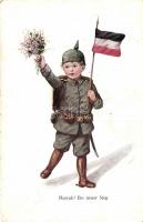 Hurrah! Ein neuer Sieg! German soldier boy, propaganda (fa)