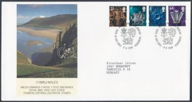 Wales Forgalmi bélyeg sor FDC-n, Wales Definitive stamp set on FDC