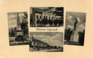 7 db RÉGI magyar városképes lap: Békéscsaba, Lepsény, Enying, Hanva, 2 db a Képzőművészeti Alap kiad...