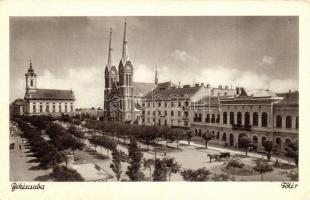 7 db RÉGI magyar városképes lap: Békéscsaba, Lepsény, Enying, Hanva, 2 db a Képzőművészeti Alap kiad...