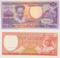 Suriname 1963. 10G + 1988. 100G T:I,I- Suriname 1963. 10 Gulden + 1988. 100 Gulden C:UNC,AU