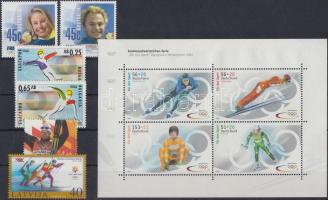 Salt Lake city Winter Olympics 6 stamps + stampbooklet page, Téli Olimpia, Salt Lake city 6 db bélyeg + bélyegfüzetből kitépett lap