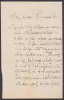 1894 Bp., Horelli Gusztáv saját kézzel írt levele és aláírása