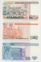 Peru 1987. 10I + 50I + 1989. 100.000I T:I
Peru 1987. 10 Intis + 50 Intis + 1989. 100.000 Intis C:UNC