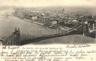 1902 Budapest, az Erzsébet híd építése - 2 db régi képeslap