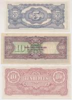 Burma/Japán megszállás 1942-1944. 5R + 10R + Fülöp-szigetek/Japán megszállás 1944. 100P T:I-
Burma/J...