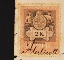 1898 Nagykároly, 2 db alispáni helyettes által kiállított családi nemesség- és címerigazolás Szatmár...