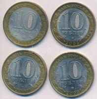 Oroszország 2005-2009. 10R (4xklf) T:1-,2 Russia 2005-2009. 10 Roubles (4xdiff) C:AU,XF