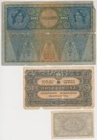 1902. 1000K piros "Deutschösterreich" felülbélyegzéssel + 1920. 20f + 20K T:III-