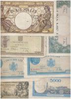 Románia 1941-1947. 100L-5000L (7xklf) bankjegy T:III,III- Romania 1941-1947. 100 Lei - 5000 Lei (7xdiff) banknotes C:F,VG