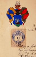 1898 Budapest, főlevéltárnok által kiállított családi nemesség- és címerigazolás Pest vármegyéből, o...