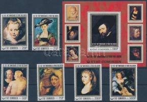 Rubens' 400th birth anniversary set + block, Rubens születésének 400. évfordulója sor + blokk