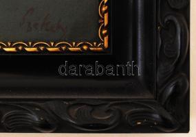 Székely jelzéssel: Csendélet, olaj, farost, díszes fa keretben, 38,5×30 cm