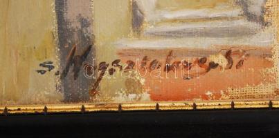 Olvashatatlan jelzéssel: A Margit híd télen, olaj, vászon, 54,5×32 cm