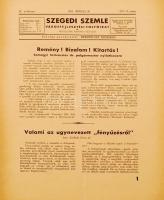 1931 Szegedi Szemle, Városfejlesztési folyóirat, IV. évfolyam 8. szám, 20p