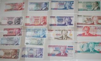 Törökország 18db klf modern bankjegy T:I