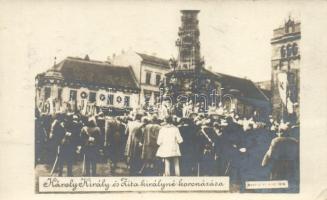 Budapest, IV Károly király és Zita királyné koronázása; Fotó Révész és Bíró (EK)
